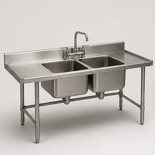 Two-Compartment Sink Station commercial kitchen equipment